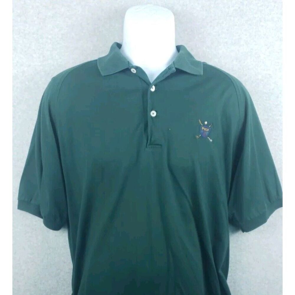 Polo Ralph Lauren Mens Short Sleeve Polo Shirt Green Golf Crest